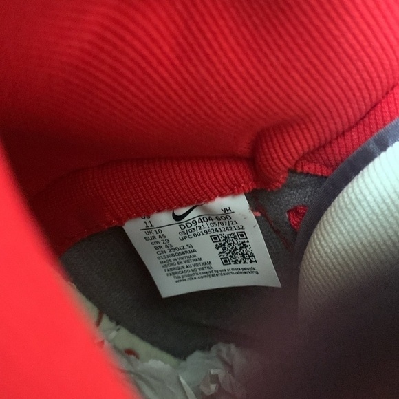 Nike Dunk HighTop 1985 Red Acid Wash‎ Sneakers size 11 shoes retro - Picture 8 of 12